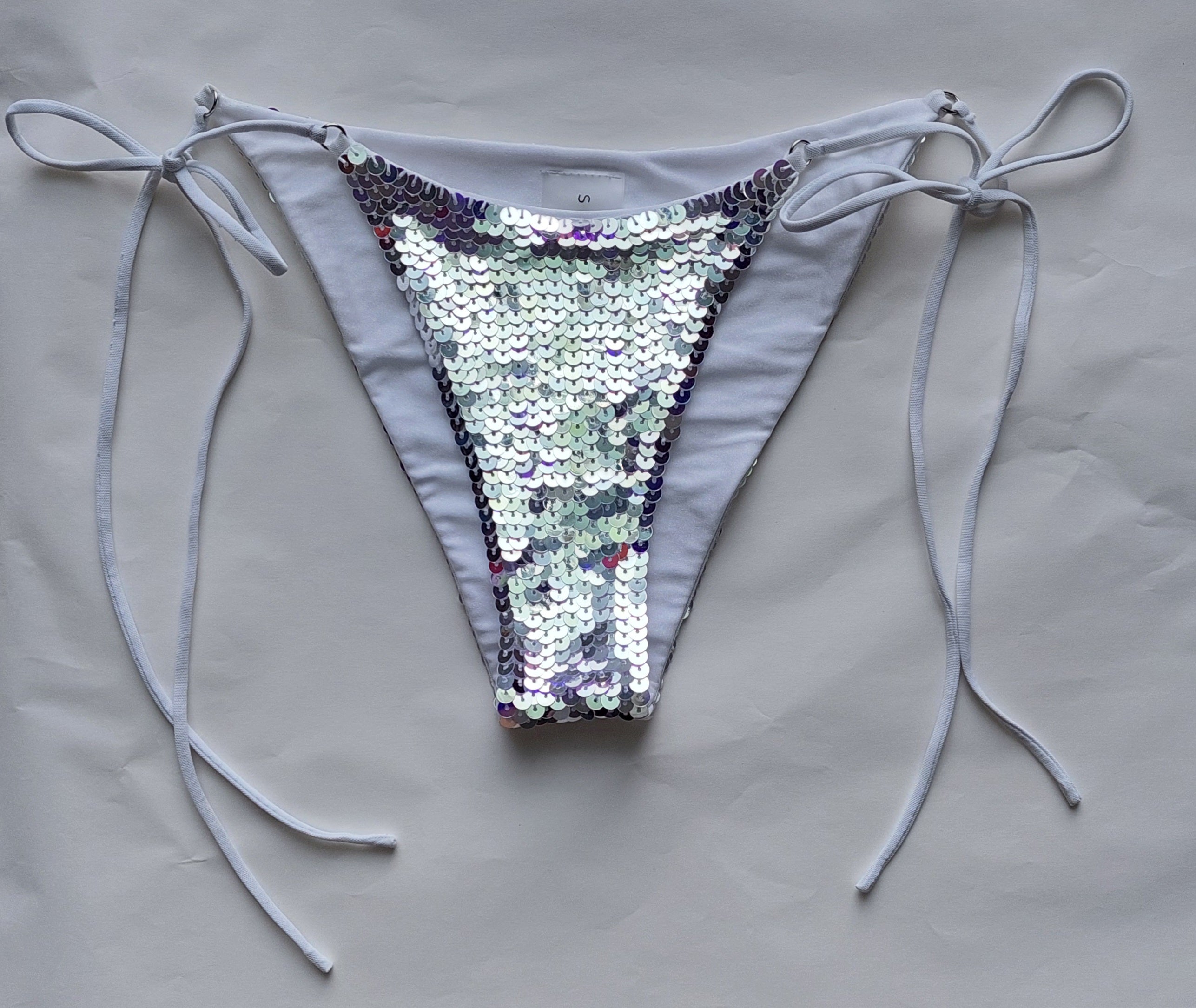 ELEKTRA BOTTOMS - WHITE MESH MIRROR BALL ELEKTRA BOTTOMS - WHITE MESH MIRROR BALL