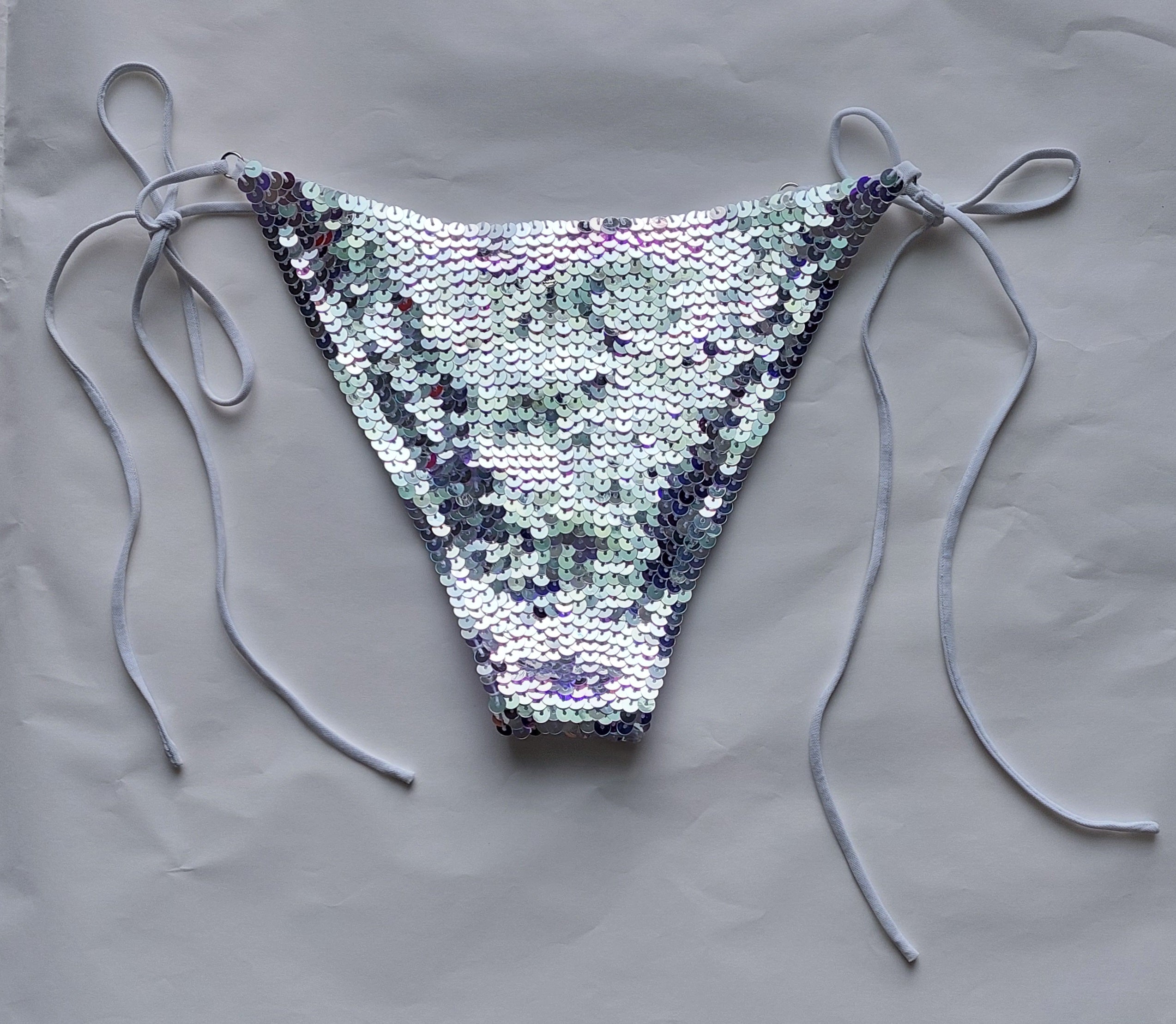 ELEKTRA BOTTOMS - WHITE MESH MIRROR BALL ELEKTRA BOTTOMS - WHITE MESH MIRROR BALL