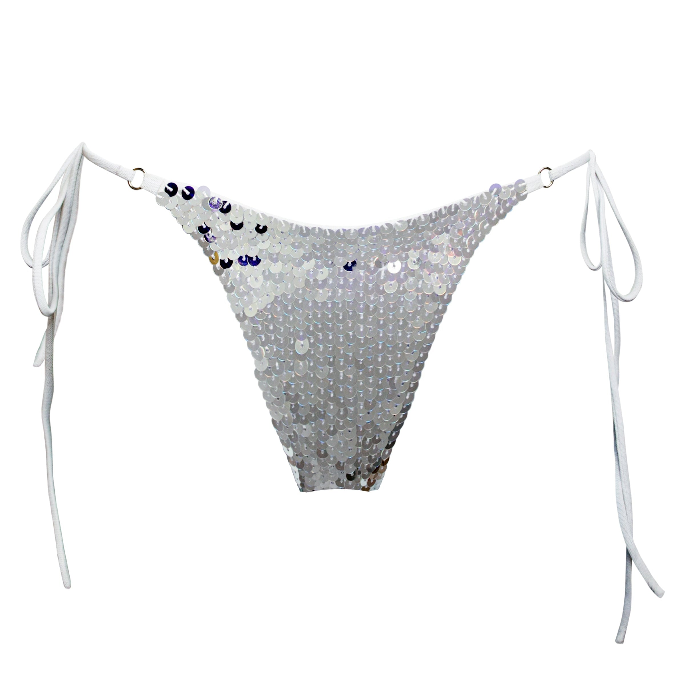 ELEKTRA BOTTOMS - WHITE MESH MIRROR BALL ELEKTRA BOTTOMS - WHITE MESH MIRROR BALL