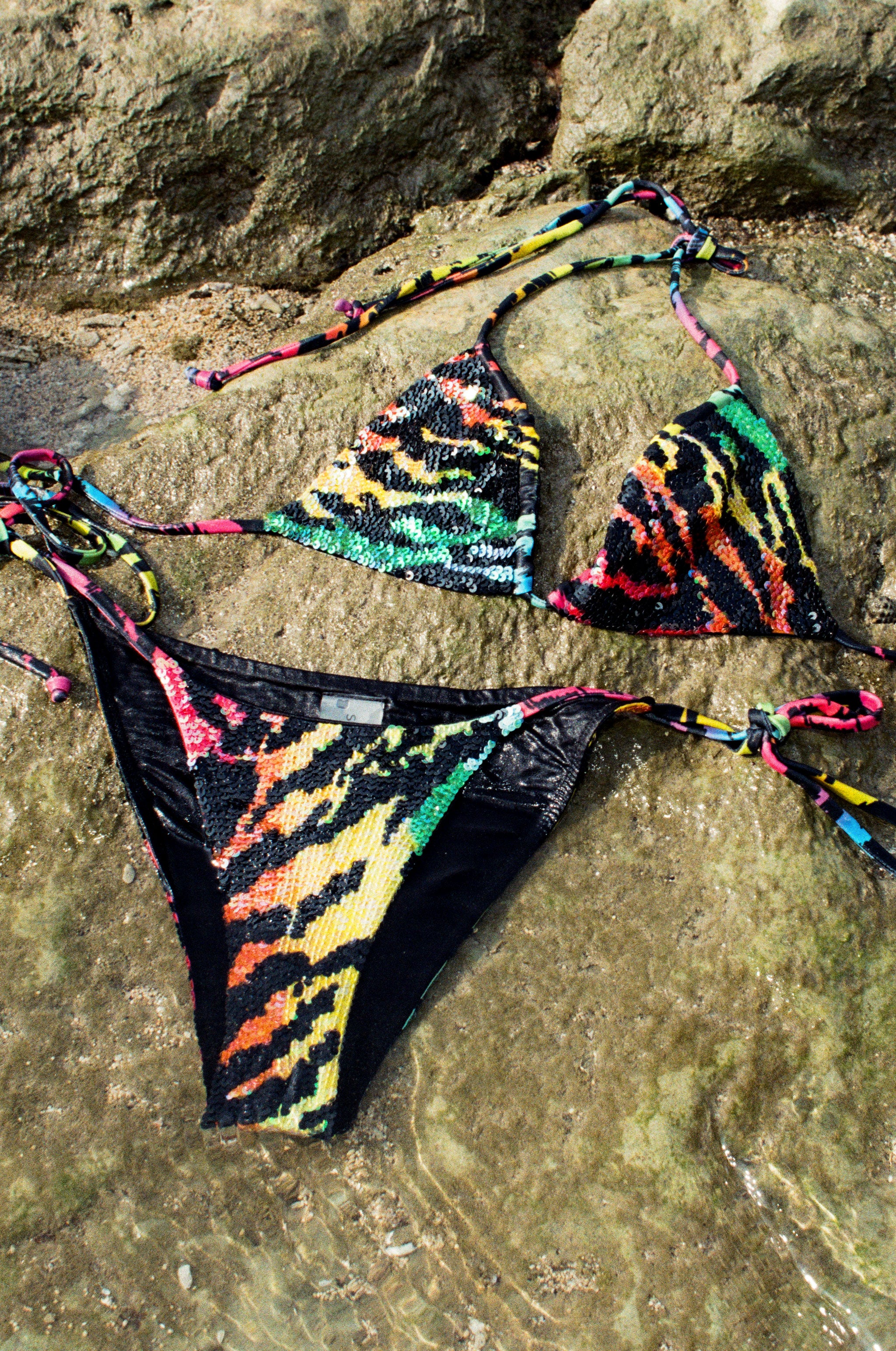 Hand-Sequined Svana - Rainbow Tiger Hand-Sequined Svana - Rainbow Tiger