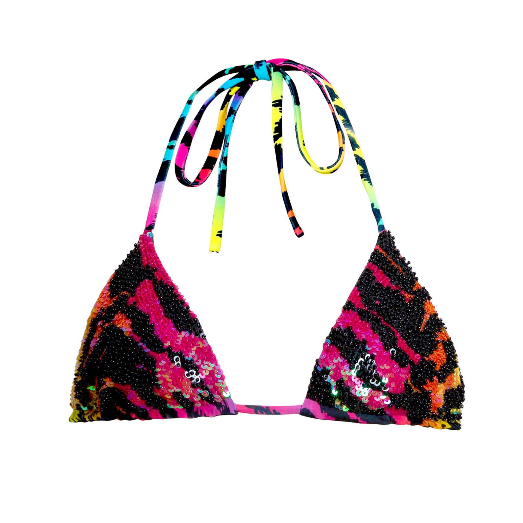 Hand-Sequined Svana - Rainbow Tiger Hand-Sequined Svana - Rainbow Tiger