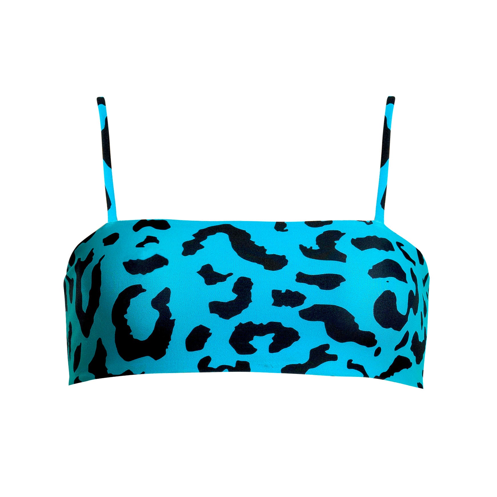 Hazel Blues®  Leopard Leopard Leopard Tribal Print Bandeau Tankini